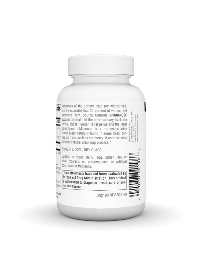 Source Naturals D-Mannose, Potent Urinary Tract & Bladder Health Support*, 500mg - 60 Capsules - Image 3