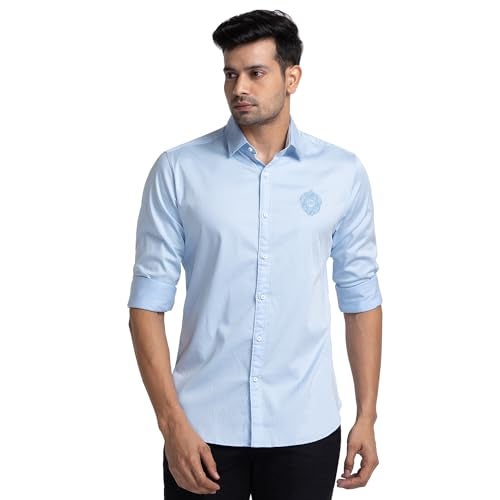 Raymond Slim Fit Medium Blue Casual Shirt for Men - Image 1