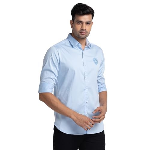 Raymond Slim Fit Medium Blue Casual Shirt for Men - Image 2