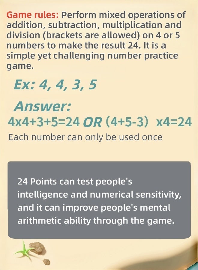 Saudi Select Challenging 24-point Calculation: An Early Development Toy to Sharpen Your Mind & Mental Math Skills! - Image 2