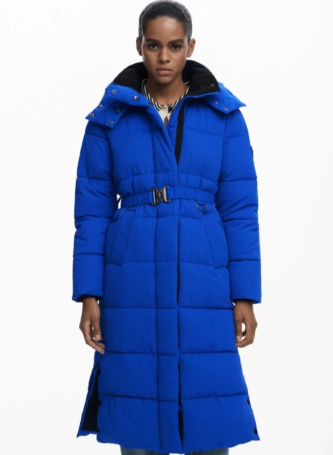 ديسيجوال سترة طويلة مبطنة مع حزام