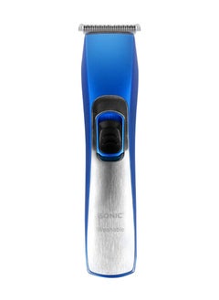 iSONIC Washable Rechargeable Trimmer Hair/ Bread/ Nose/ Ear/ Body Trimmer Blue/Silver IH839  - Image 2