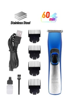 iSONIC Washable Rechargeable Trimmer Hair/ Bread/ Nose/ Ear/ Body Trimmer Blue/Silver IH839  - Image 1
