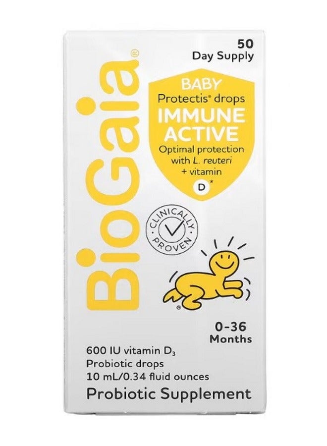 بيوجايا Baby Protectis Drops Immune Active 036 Months 600 IU 0.34 fl oz 10 ml - Image 2