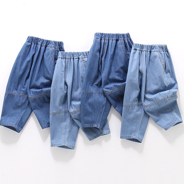 Children'S Jacquard Jeans New Boys' Korean Style Fashion Trousers Girls' Spring Trendy Denim Pants - Image 2