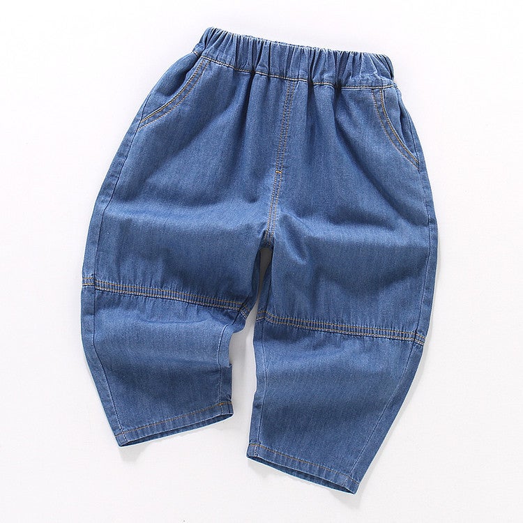 Children'S Jacquard Jeans New Boys' Korean Style Fashion Trousers Girls' Spring Trendy Denim Pants - Image 1