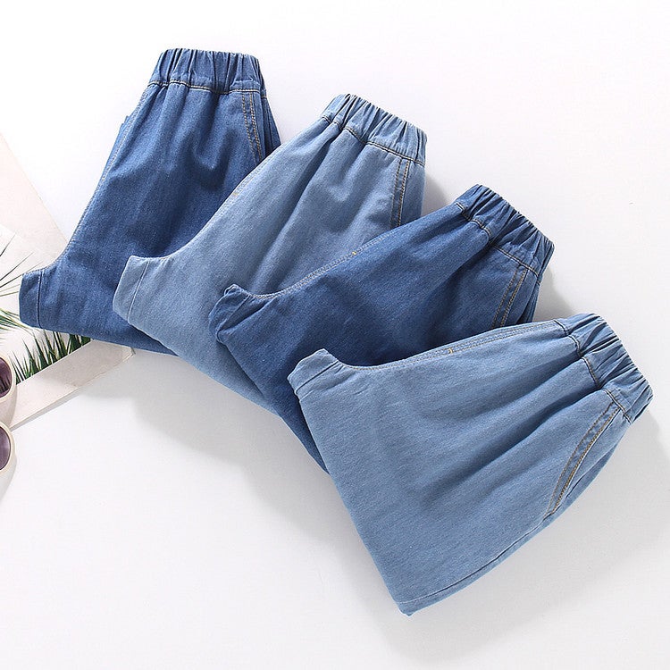 Children'S Jacquard Jeans New Boys' Korean Style Fashion Trousers Girls' Spring Trendy Denim Pants - Image 5