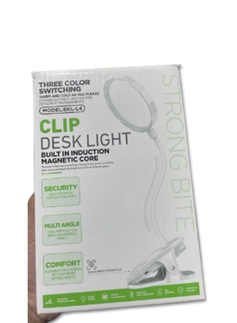 مصباح مكتب LED مع مشبك EyeCaring Clip on Lights للمنزل والمكتب، 3 أوضاع، 10 سطوع، طويل ومرن، ذراع معدني متأرجح، مصابيح طاولة للمهام المعمارية - Image 1