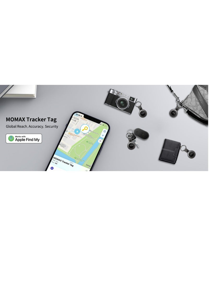 Momax MOMAX Tracker Tag, Lost Key Finder Works with Apple Find My(iOS Only), Key Tracker with APP,Sound Location, 1 Year Replaceable Battery, Key Locator for Kid, Wallet ,Pet,(Black, 4-Pack)  - Image 3
