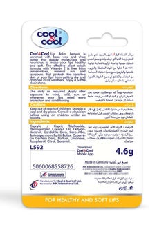 Cool & Cool Intense Nutrition Bees Wax + Vitamin E Lip Balm - Lemon with Shea Butter 4.6g  - Image 3