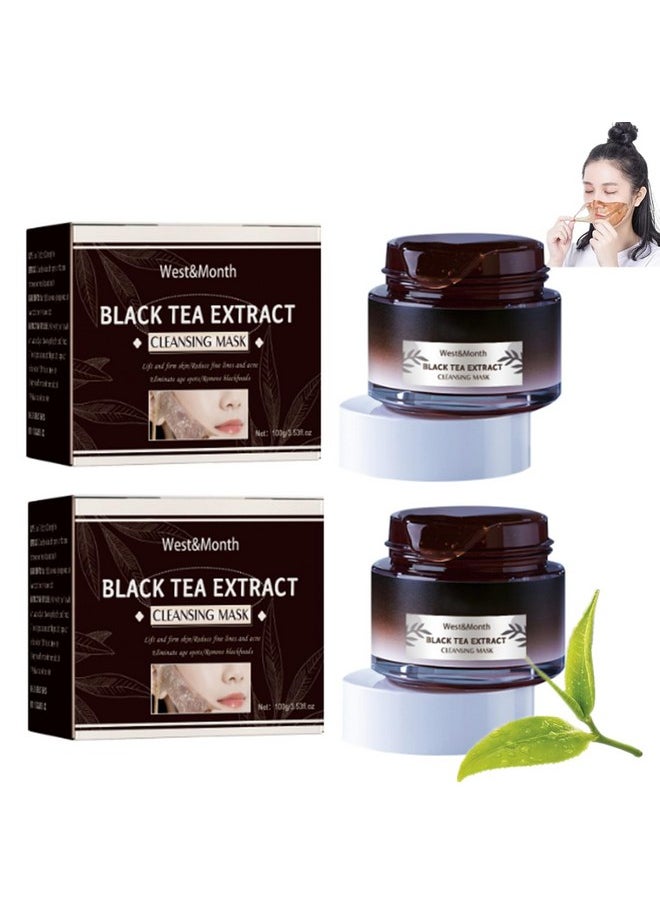 YG LianKai - YG LianKai 2PC Soly Black Tea Face Mask,Soly Black Tea Mask,Soly Skin Black Tea Mask,Black Tea Skinning Peel off Mask,Black Tea Mask Peel Off,Remove Blackheads Cleaning Mask - Image 1