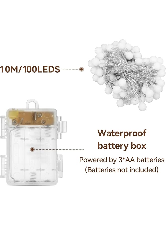 erorex Diwali Globe String Lights 33Ft 100Leds Fairy Lights With 8 Mode Remote Battery Powered Waterproof Indoor Outdoor Lights Decorative For Diwali Ramadan Eid Al Fitr Warm White - Image 2