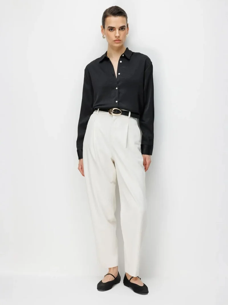 ميكسراي MIXRAY Regular Fit Satin Woven Button-Up Shirt