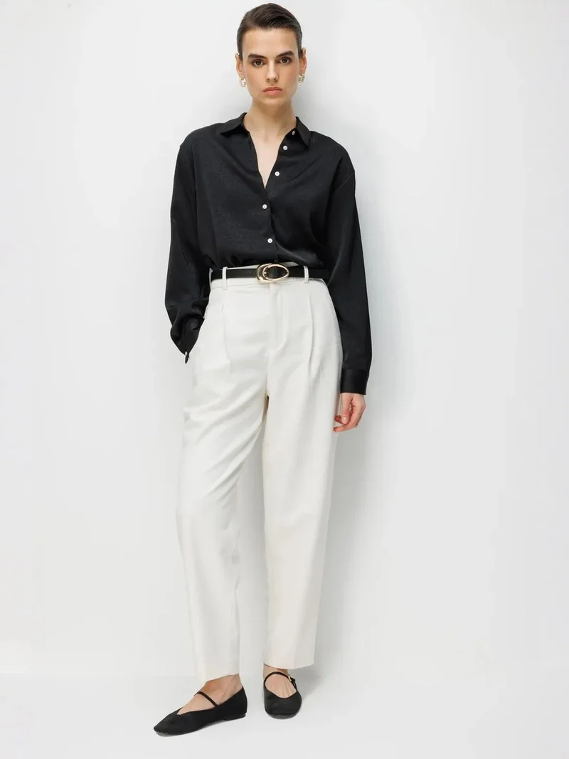 ميكسراي MIXRAY Regular Fit Satin Woven Button-Up Shirt