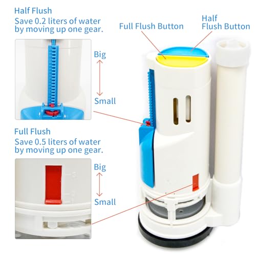 Lychee Light Toilet Flush Valve Replacement Kits with 1.49-Inch(38mm) Toilet Tank Button, Fits ToTo THU338N, Universal One-Piece Dual Flush WC Repair Parts, 2 Inches (8 Inches Height) - Image 3