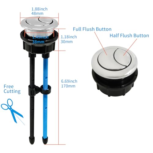 Lychee Light Toilet Flush Valve Replacement Kits with 1.49-Inch(38mm) Toilet Tank Button, Fits ToTo THU338N, Universal One-Piece Dual Flush WC Repair Parts, 2 Inches (8 Inches Height) - Image 2