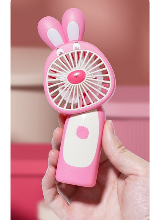 جي أس مروحة يدوية صغيرة، مروحة شخصية محمولة، مروحة يدوية قابلة لإعادة الشحن USB، مروحة كهربائية صغيرة ظريفة للفتيات/النساء/الأطفال السفر في الهواء الطلق، المكتب والمكتب، وردي - Image 4