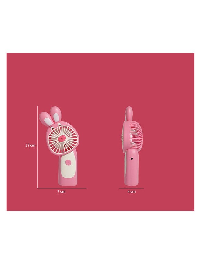 جي أس مروحة يدوية صغيرة، مروحة شخصية محمولة، مروحة يدوية قابلة لإعادة الشحن USB، مروحة كهربائية صغيرة ظريفة للفتيات/النساء/الأطفال السفر في الهواء الطلق، المكتب والمكتب، وردي - Image 5