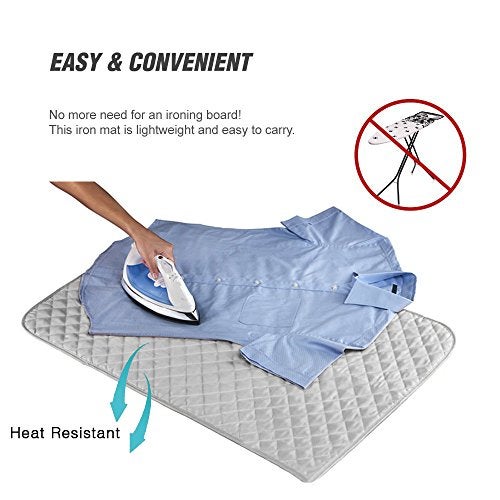 Ruibo Magnetic Ironing Mat Blanket,Iron Board Alternative Cover/Quilted Washer Dryer Heat Resistant Pad/Portable Cover/Mat Grey 33"X 18" - Image 3