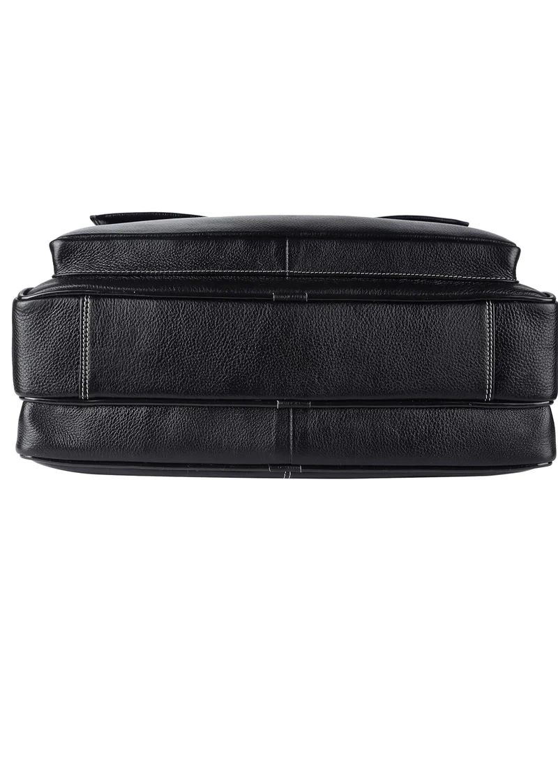 Hammonds Flycatcher  Leather Laptop Bag for Men/Office Bag for Men, Black|Fits Upto 16 Inch Laptop/MacBook|Leather Bag with Shoulder Straps |Laptop Messenger Bag/Leather Bag for Men | PXFR  | Best Price UAE