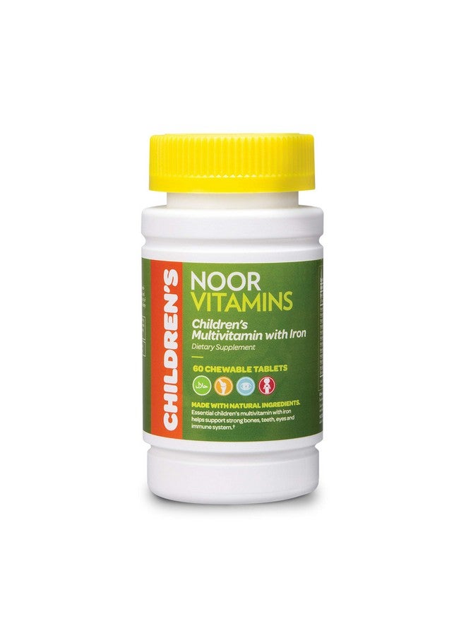 Noor Vitamins Noor Vitamins Halal Kids Multivitamin Chewable: Essential Vitamins for Immune, Bone & Eye Health with Iron - Non GMO & Gluten Free - Halal Vitamins 60 Count (2 Month Supply) - Image 1