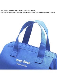 KASTWAVE Lunch Bag Bento Bag, Thickened Thermal Insulation Refrigerated Bento Tote Bag, Lunch Box Carrying Bag for Students Ladies Men Picnic Work Outdoor Blue  - Image 3