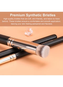 TEOYALL Concealer Brush Set Flat Top Blush Brush Angled Nose Contour Brush Ultrathin Eyeliner Eyebrow Brush For Flawless Finish (370S/Flat Top/Thin Flat)  - Image 2