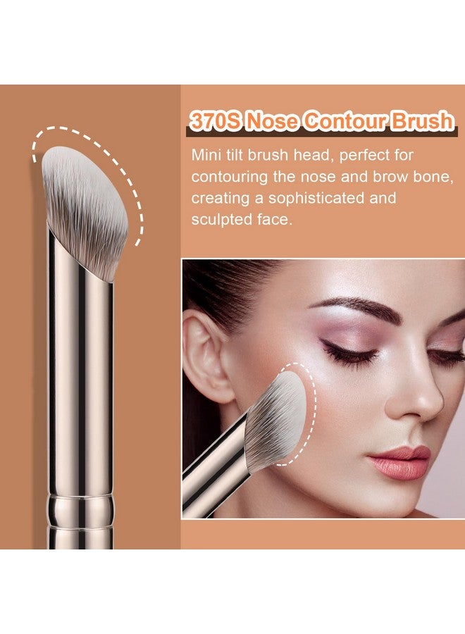 TEOYALL Concealer Brush Set Flat Top Blush Brush Angled Nose Contour Brush Ultrathin Eyeliner Eyebrow Brush For Flawless Finish (370S/Flat Top/Thin Flat) - Image 3