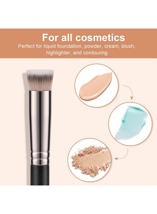 TEOYALL Concealer Brush Set Flat Top Blush Brush Angled Nose Contour Brush Ultrathin Eyeliner Eyebrow Brush For Flawless Finish (370S/Flat Top/Thin Flat) - Image 4
