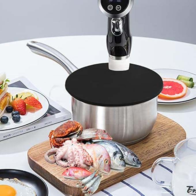 Khazna Sous Vacuum And Vide Lid Cooking Sous Vacuum And Vide Cooker Fits Up To 105 Pot Prevent Water Evaporation And Retain Flavor For Stock Black - Image 3