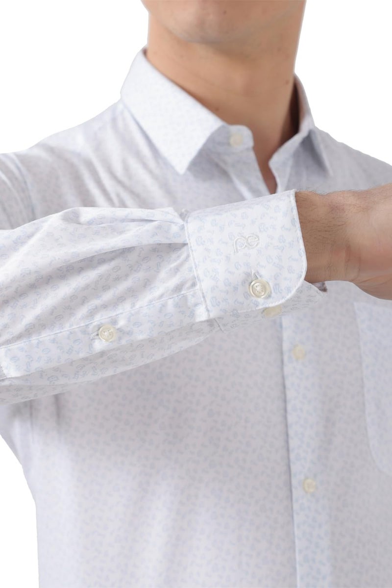 Peter England Men Cotton Slim Fit Shirt (PESFOSLPD27217_White, 39 - Image 4