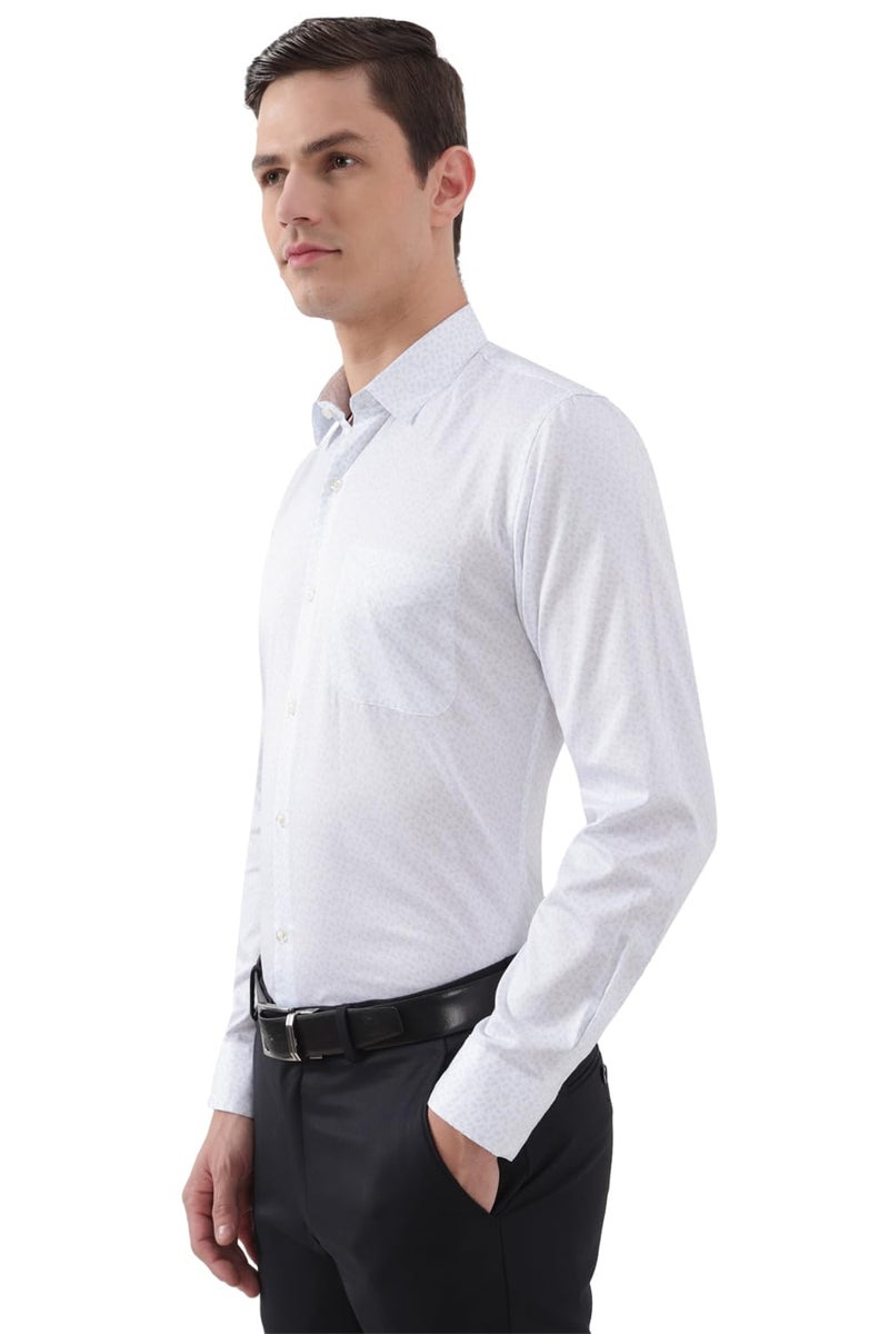 Peter England Men Cotton Slim Fit Shirt (PESFOSLPD27217_White, 39 - Image 2
