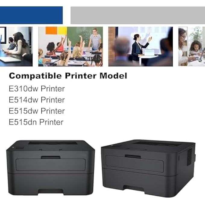 E310 P7RMX TONER CARTRIDGE (2-BLACK) HIGH-YIELD COMPATIBLE P7RMX PVTHG 593-BBKD E310 E514 E515 REPLACEMENT FOR DELL P7RMX TONER CARTRIDGE E310DW E514DW E515DW E515DN PRINTER - Image 2