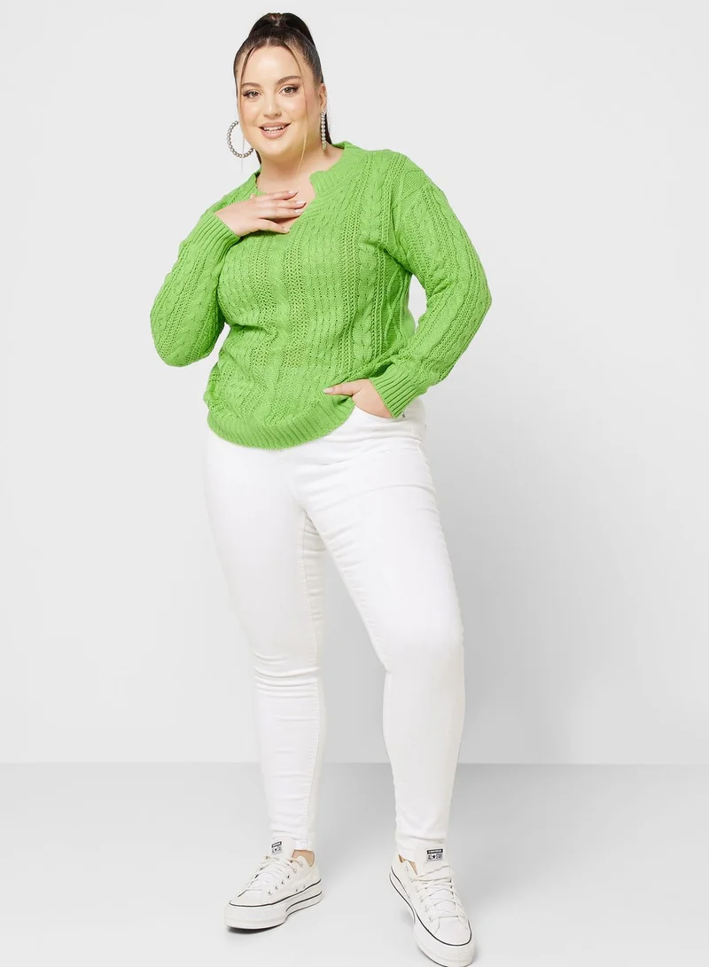 Ginger Plus Cable Knit Sweater