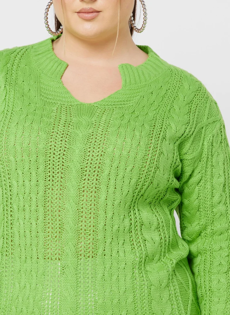 Ginger Plus Cable Knit Sweater