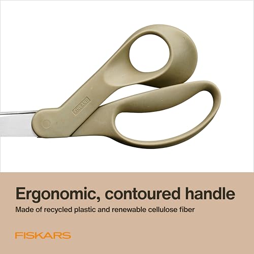 Fiskars 9" Recycled Fabric Scissors - Sustainable and Sharp Craft Scissors for Sewing - Craft and Fabric Cutting - Beige - Image 4