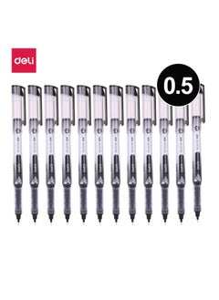 Deli 12-Piece Liquid Ink Rollerball Pen 0.5mm Tip Black Ink  - Image 5
