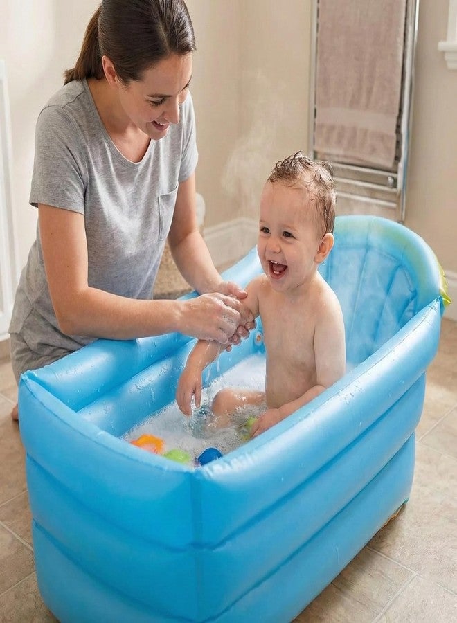 Jukusa Inflatable Baby Bathtub with Air Pump, Baby Bath Tub Toddler Bathtub, Foldable Shower Basin for Newborn, Portable Travel Bath Tub. - Image 2