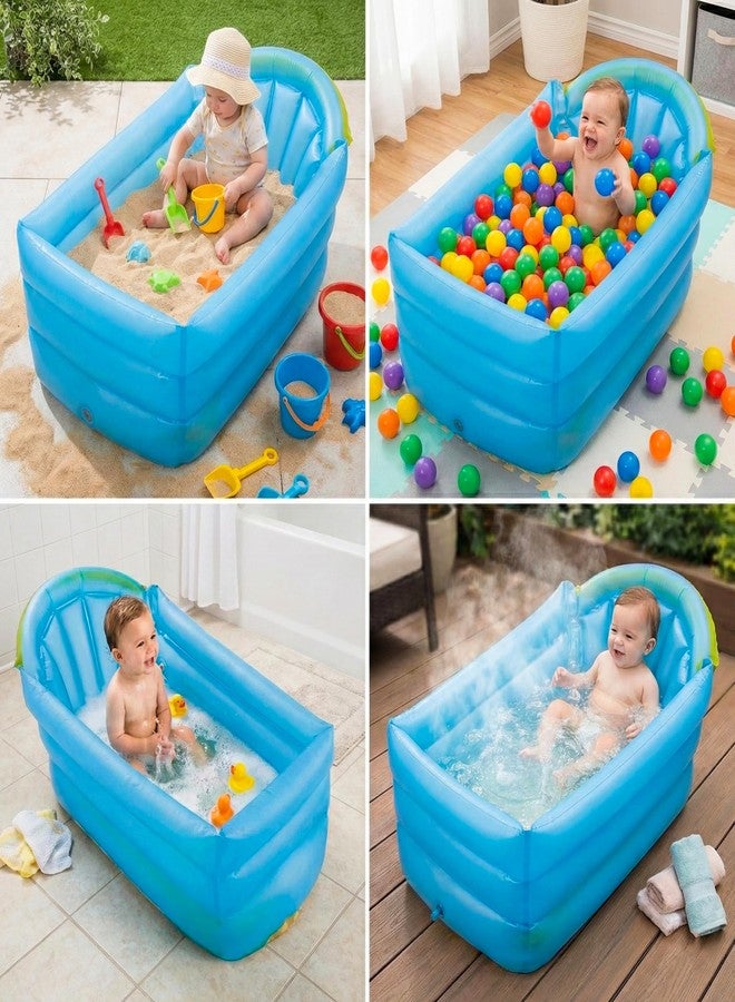 Jukusa Inflatable Baby Bathtub with Air Pump, Baby Bath Tub Toddler Bathtub, Foldable Shower Basin for Newborn, Portable Travel Bath Tub. - Image 5
