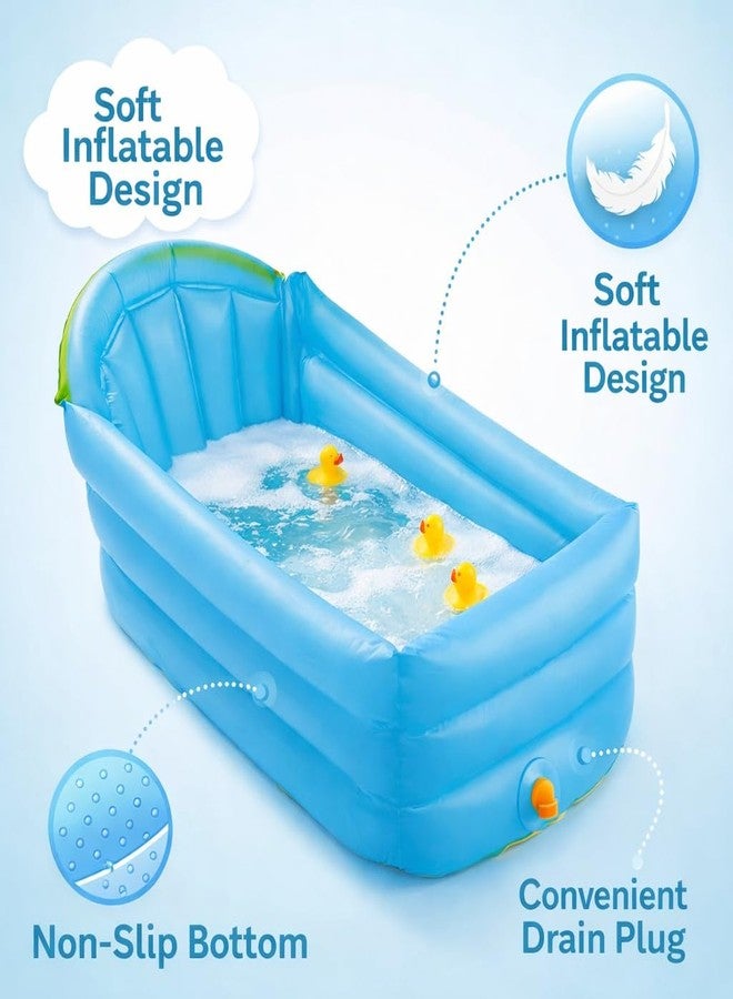 Jukusa Inflatable Baby Bathtub with Air Pump, Baby Bath Tub Toddler Bathtub, Foldable Shower Basin for Newborn, Portable Travel Bath Tub. - Image 4