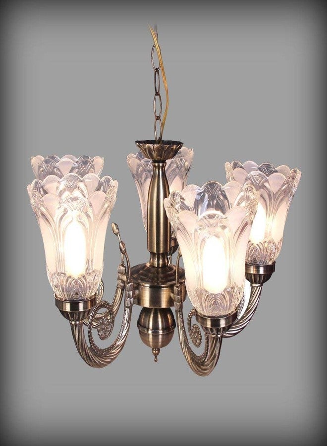 Weldecor 5 Lamps Designer Portuguese Style Ceiling Hanging Chandelier for Dining Room, Bedroom, Living Room Decor, Restaurant, Office (Bulbs Not Included) - Image 3