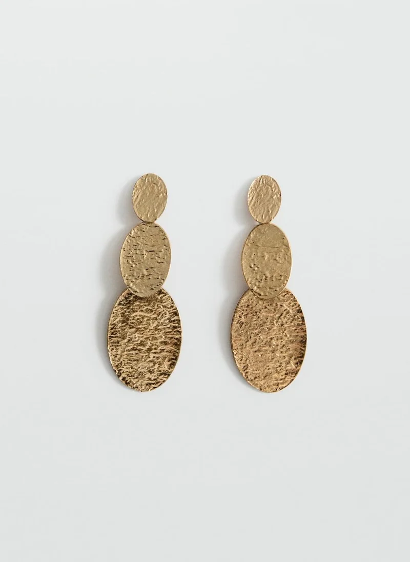 MANGO Long Textured Earrings