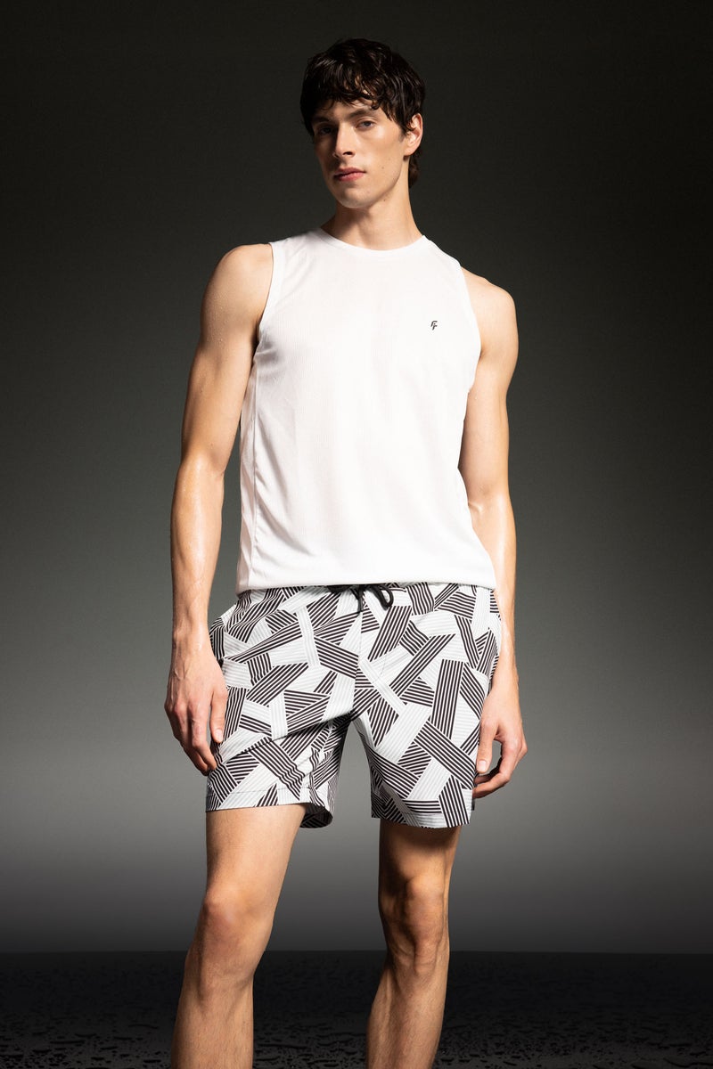 DeFacto Man DeFactoFit Regular Fit Printed Flexible Textured Swim Shorts - Image 3