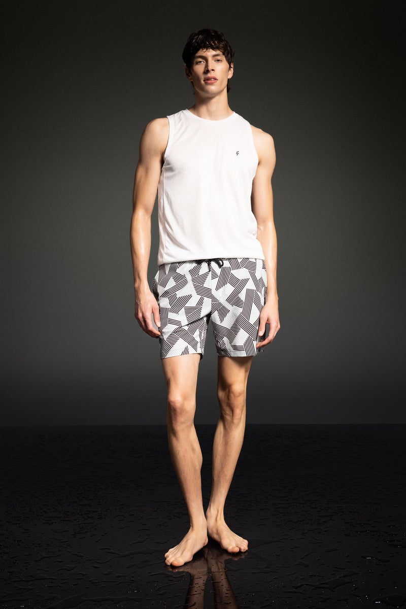 DeFacto Man DeFactoFit Regular Fit Printed Flexible Textured Swim Shorts - Image 1