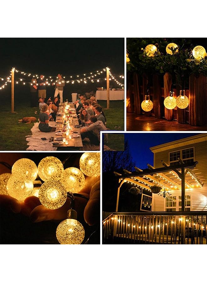erorex Solar String Lights Outdoor 30 Led Crystal Ball Fairy Waterproof Powered For Garden Home Party Gazebo Lawn Patio Warm White - Image 5