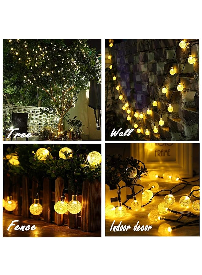 erorex Solar String Lights Outdoor 30 Led Crystal Ball Fairy Waterproof Powered For Garden Home Party Gazebo Lawn Patio Warm White - Image 3