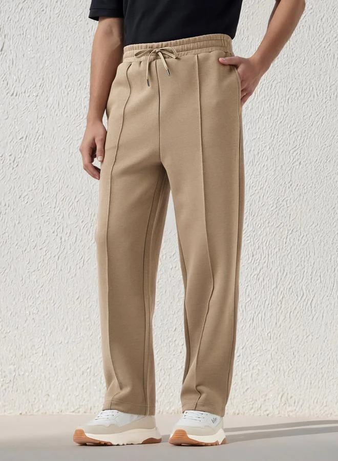 Emperor Emperor Men Regular Fit Flexi Waist Joggers with Panelled Detail