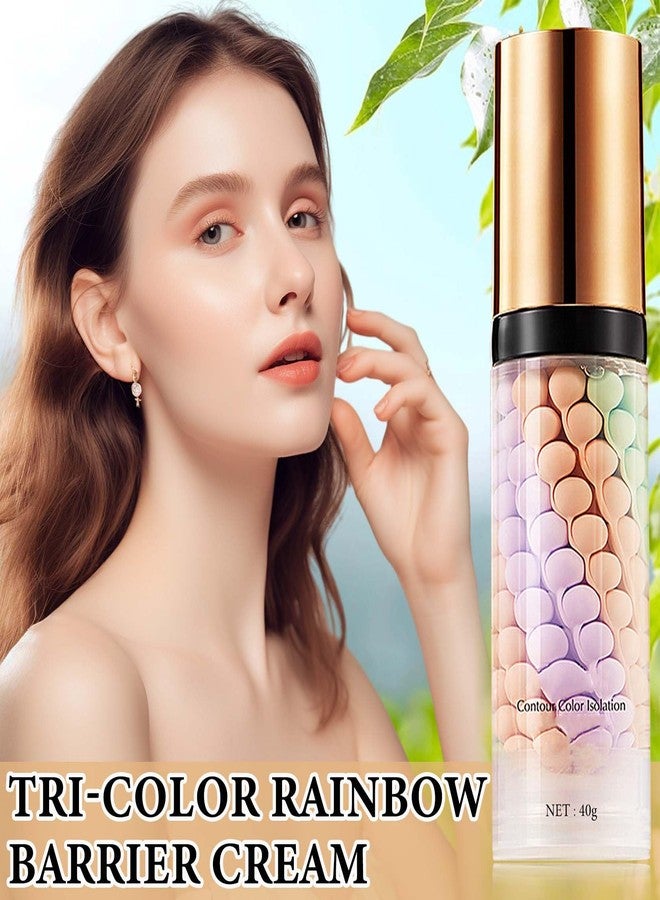 DuoZeng 1 Pcs One Step Color Corrector,Natural Isolation Cream,Face Primer Makeup Tricolor Tinted Moisturizer,Oil Control & Moisturizing Skin Tone Correcting and Brightening Primer Concealer Foundation - Image 2