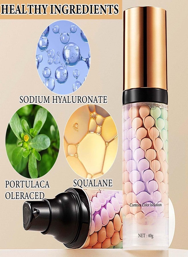 DuoZeng 1 Pcs One Step Color Corrector,Natural Isolation Cream,Face Primer Makeup Tricolor Tinted Moisturizer,Oil Control & Moisturizing Skin Tone Correcting and Brightening Primer Concealer Foundation - Image 4