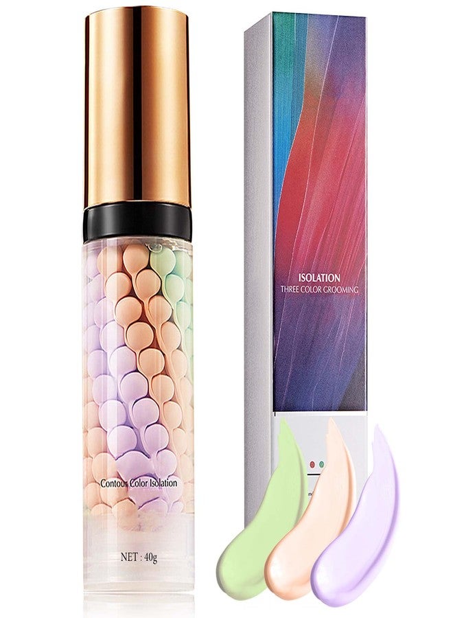 DuoZeng 1 Pcs One Step Color Corrector,Natural Isolation Cream,Face Primer Makeup Tricolor Tinted Moisturizer,Oil Control & Moisturizing Skin Tone Correcting and Brightening Primer Concealer Foundation - Image 1